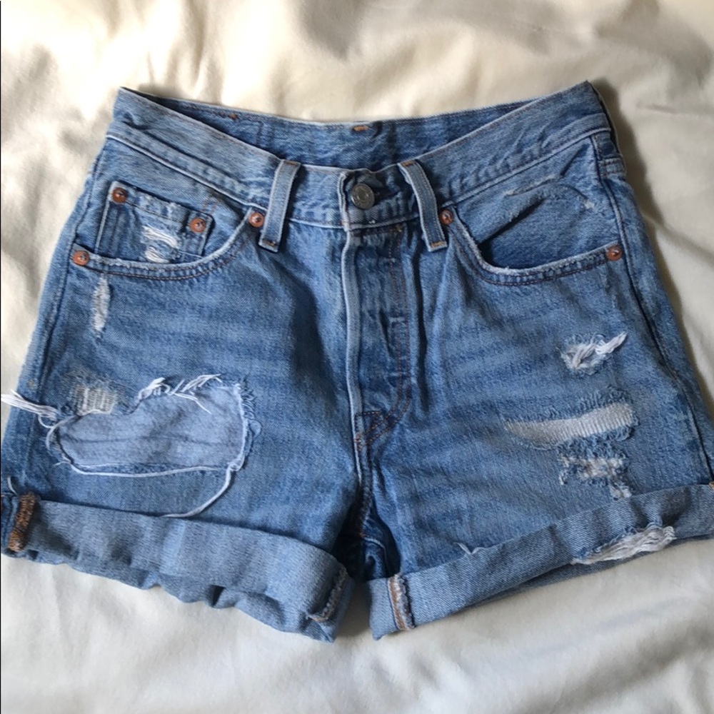 LEVI'S 501 Denim Distressed Shorts